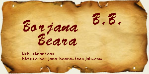 Borjana Beara vizit kartica